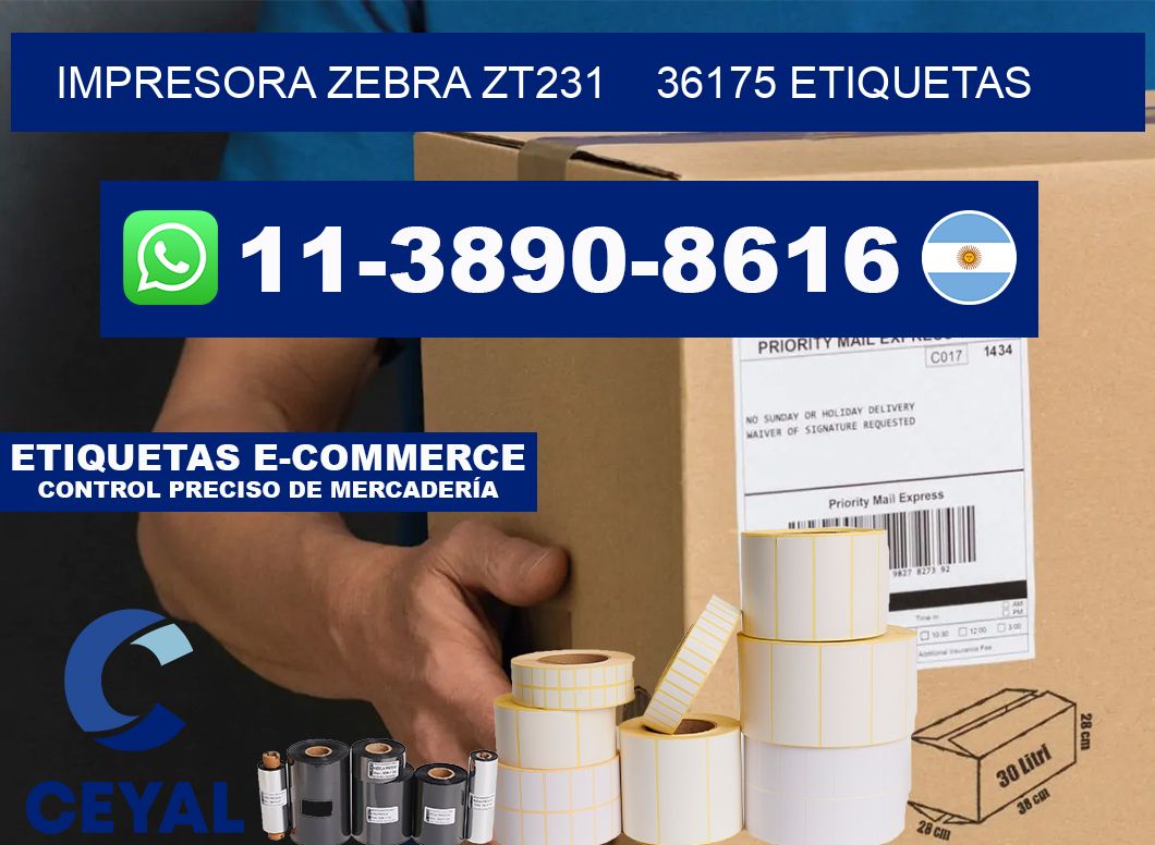 impresora zebra zt231    36175 etiquetas