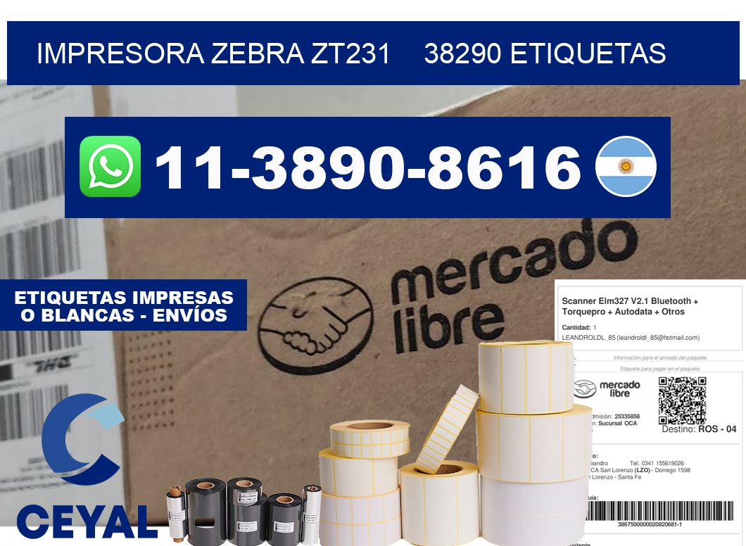 impresora zebra zt231 38290 etiquetas