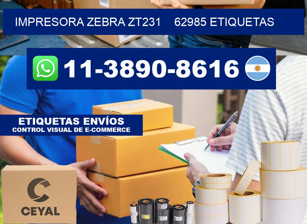 impresora zebra zt231    62985 etiquetas