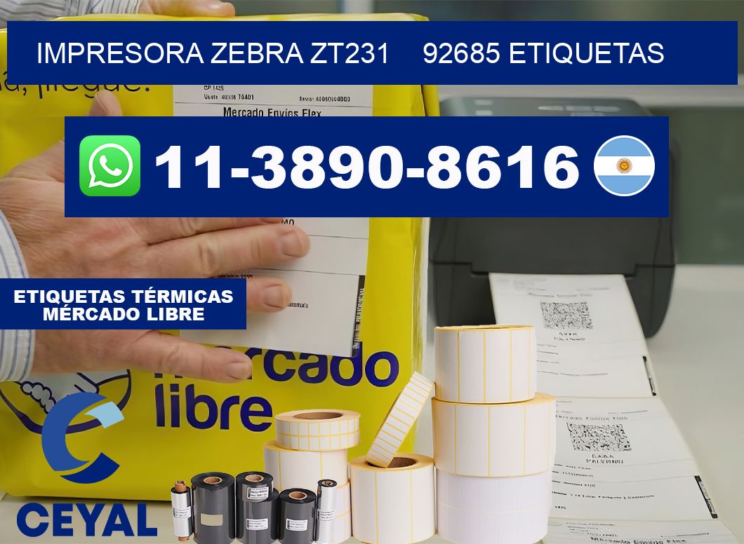 impresora zebra zt231    92685 etiquetas