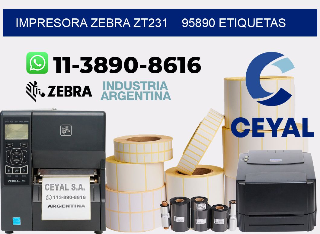 impresora zebra zt231    95890 etiquetas