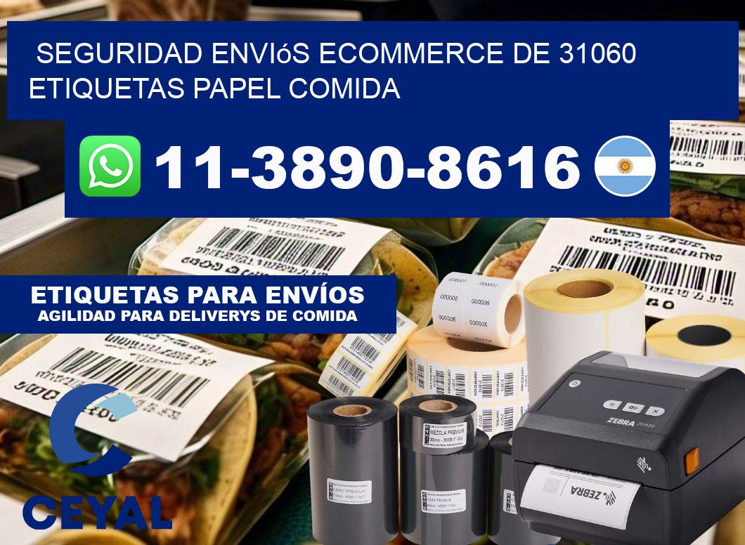 seguridad enviós ecommerce de 31060 etiquetas papel comida