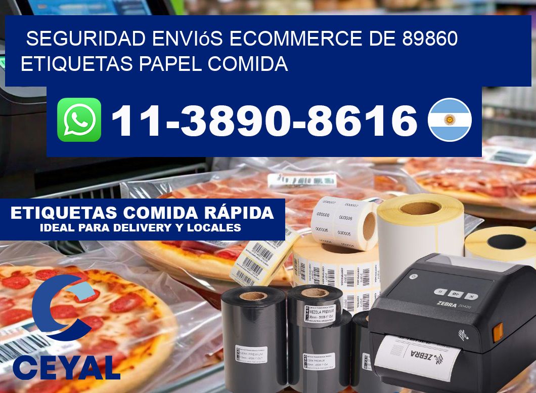 seguridad enviós ecommerce de 89860 etiquetas papel comida
