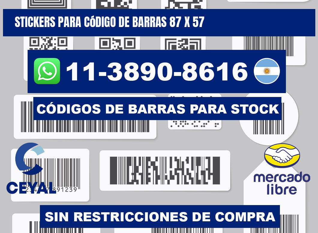 stickers para código de barras 87 x 57