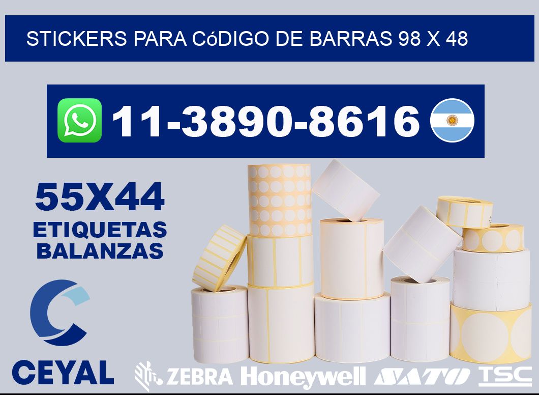stickers para código de barras 98 x 48