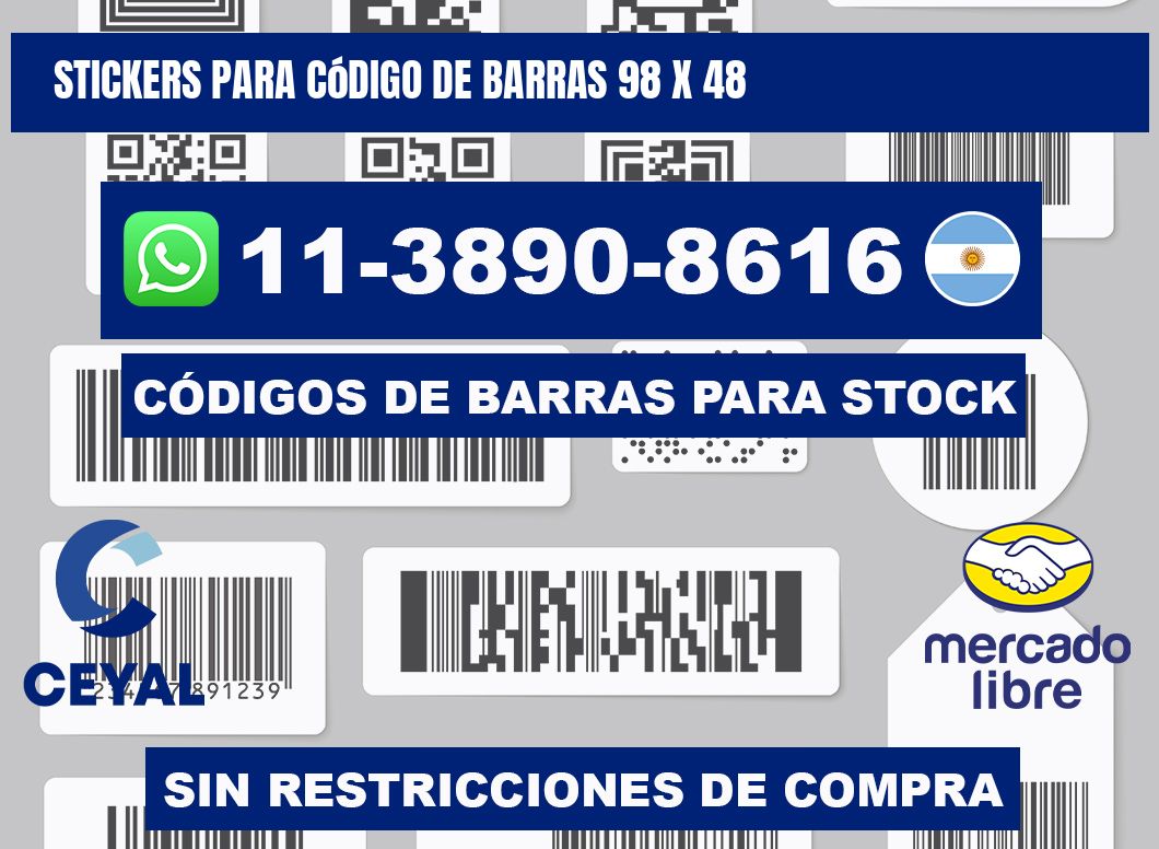 stickers para código de barras 98 x 48