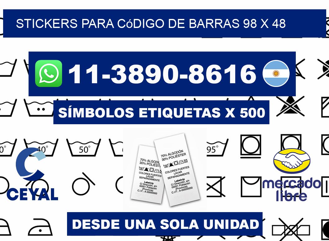 stickers para código de barras 98 x 48