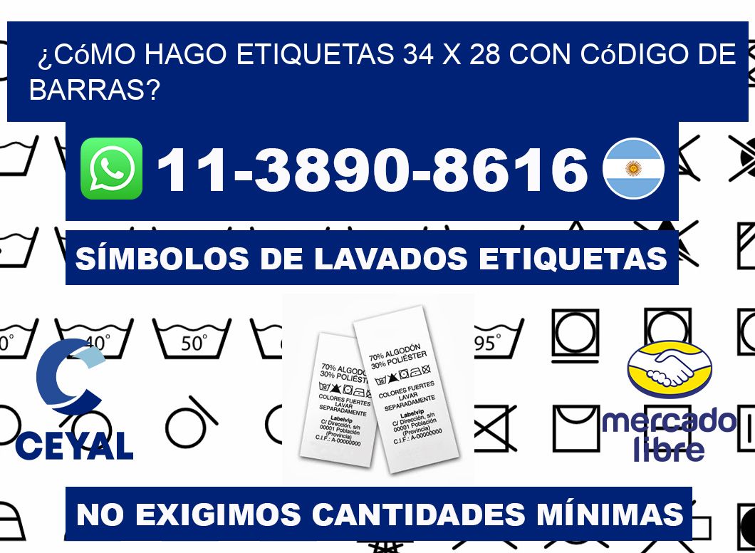 ¿Cómo hago etiquetas 34 x 28 con código de barras?