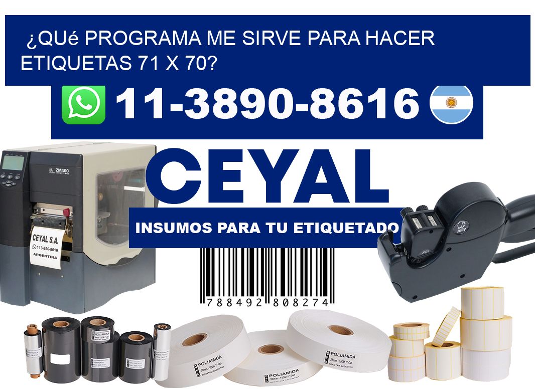 ¿Qué programa me sirve para hacer etiquetas 71 x 70?