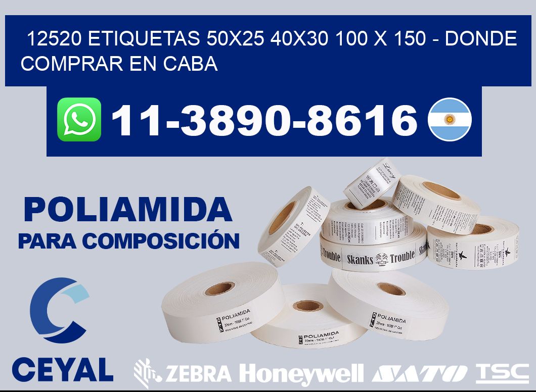 12520 etiquetas 50x25 40x30 100 x 150 - Donde Comprar en Caba