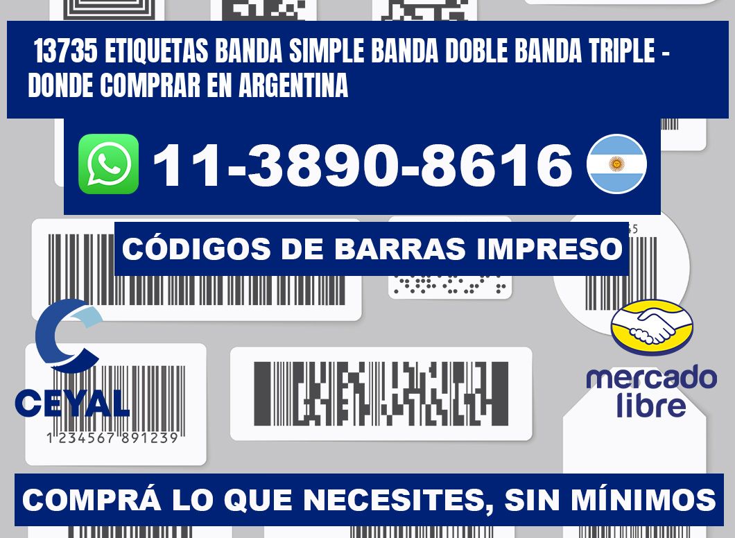 13735 etiquetas banda simple banda doble banda triple - Donde Comprar en Argentina
