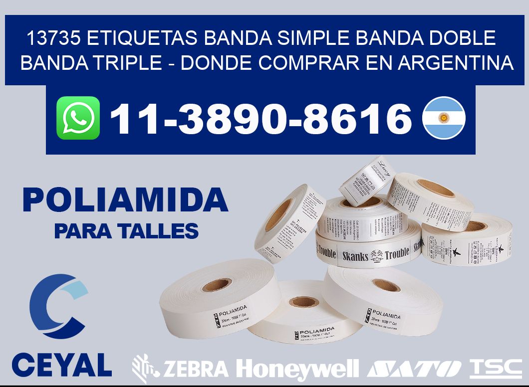 13735 etiquetas banda simple banda doble banda triple - Donde Comprar en Argentina
