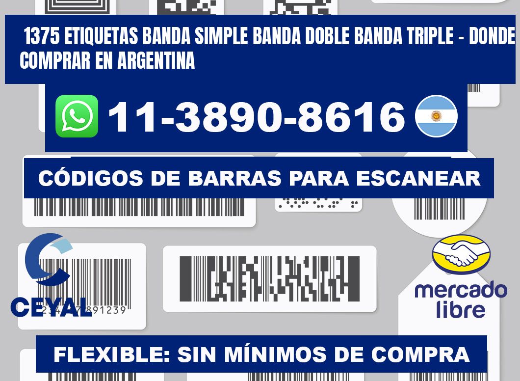 1375 etiquetas banda simple banda doble banda triple - Donde Comprar en Argentina