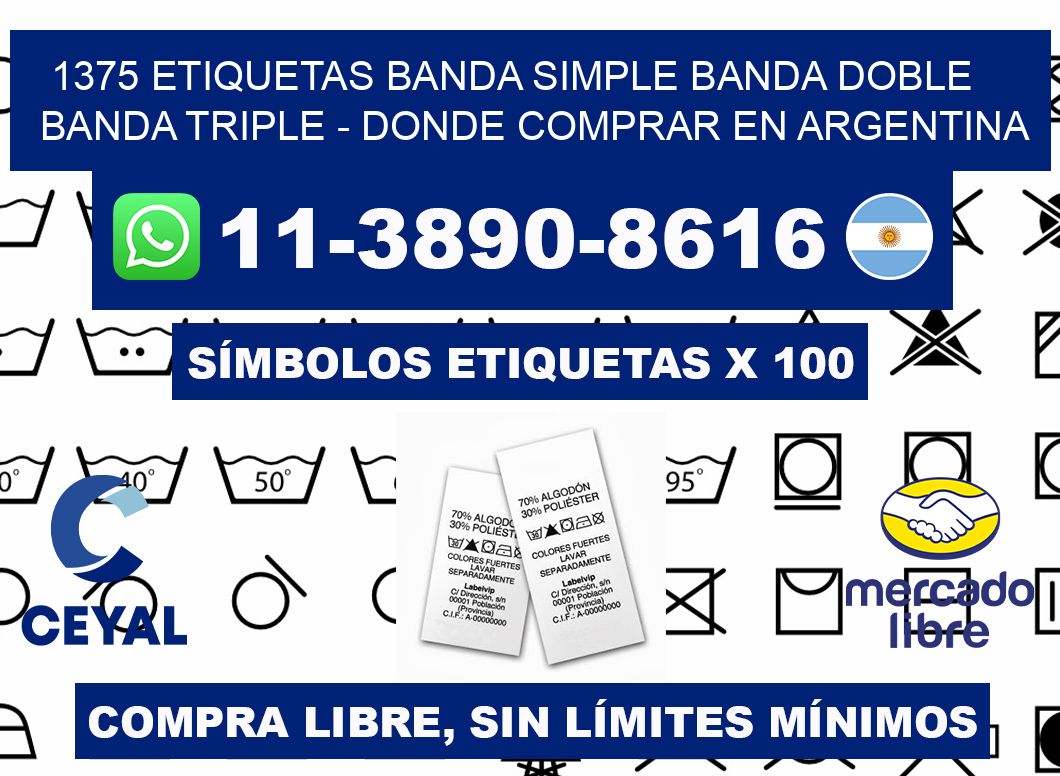 1375 etiquetas banda simple banda doble banda triple - Donde Comprar en Argentina
