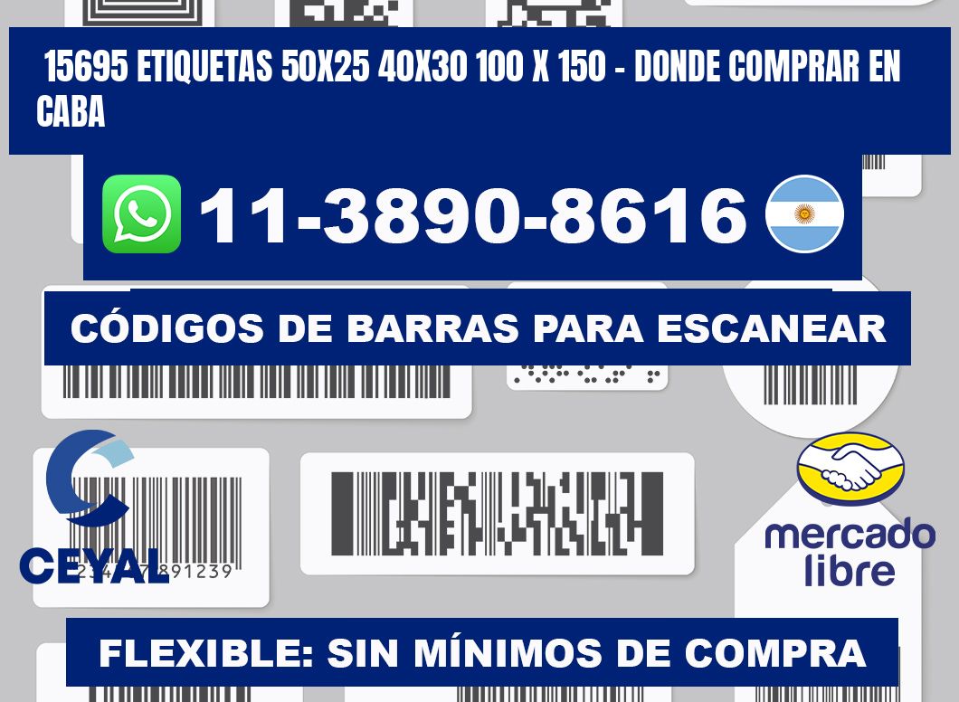 15695 etiquetas 50x25 40x30 100 x 150 - Donde Comprar en Caba