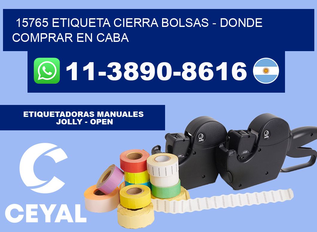 15765 etiqueta Cierra Bolsas - Donde Comprar en Caba