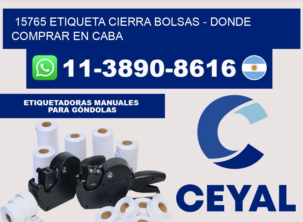 15765 etiqueta Cierra Bolsas - Donde Comprar en Caba