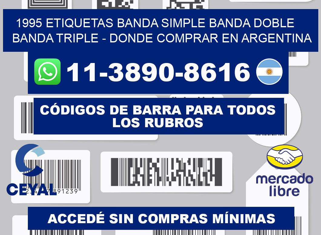 1995 etiquetas banda simple banda doble banda triple - Donde Comprar en Argentina