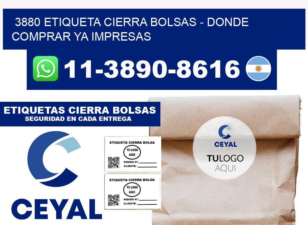 3880 etiqueta Cierra Bolsas - Donde Comprar ya impresas