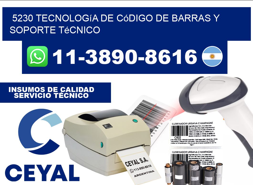 5230 Tecnología de Código de Barras y Soporte Técnico