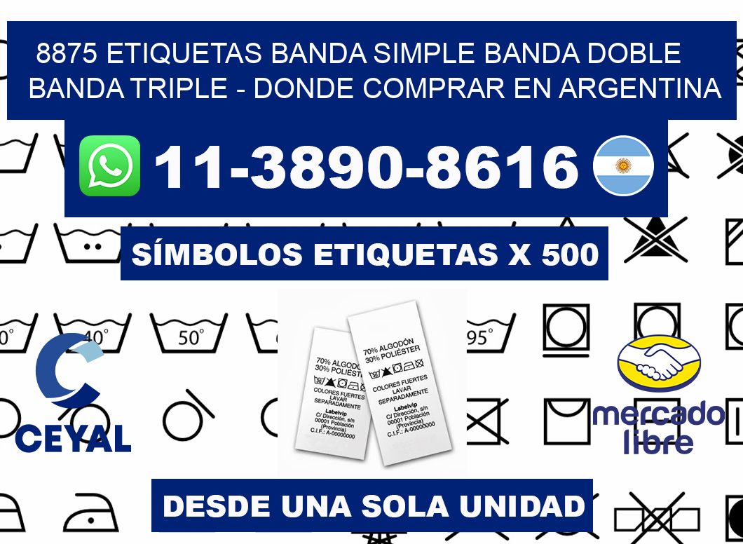 8875 etiquetas banda simple banda doble banda triple - Donde Comprar en Argentina
