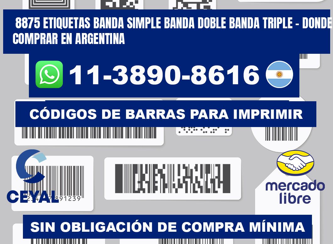 8875 etiquetas banda simple banda doble banda triple - Donde Comprar en Argentina