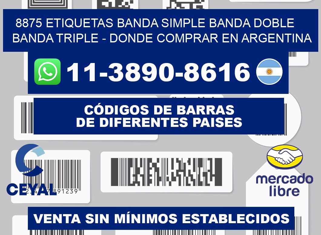8875 etiquetas banda simple banda doble banda triple - Donde Comprar en Argentina