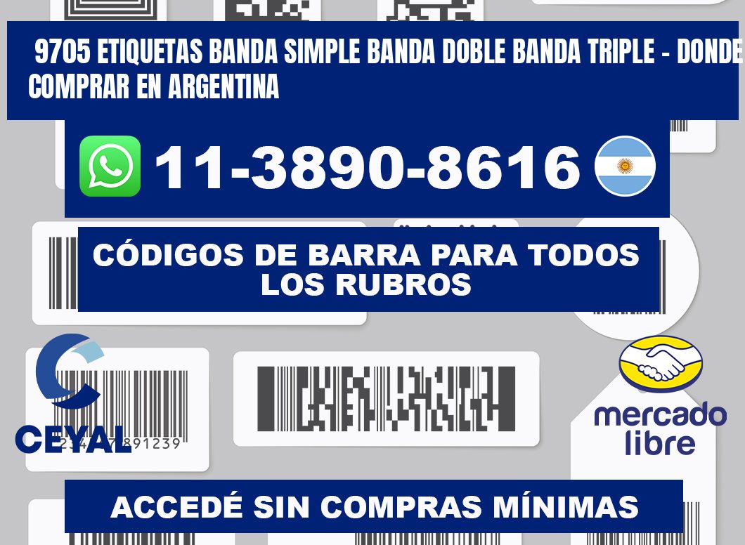 9705 etiquetas banda simple banda doble banda triple - Donde Comprar en Argentina
