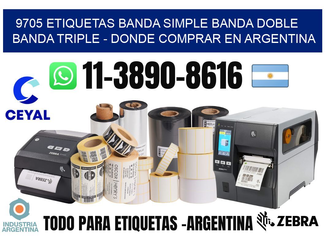 9705 etiquetas banda simple banda doble banda triple - Donde Comprar en Argentina