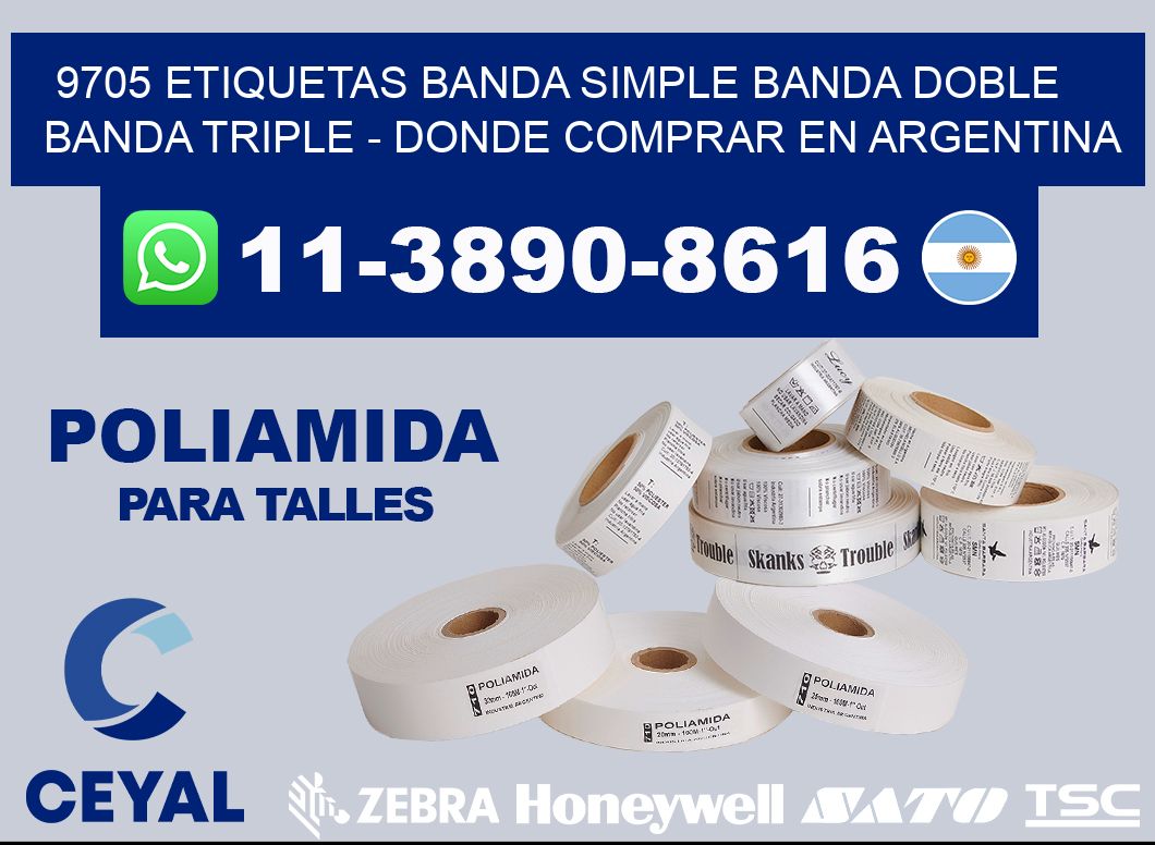 9705 etiquetas banda simple banda doble banda triple - Donde Comprar en Argentina