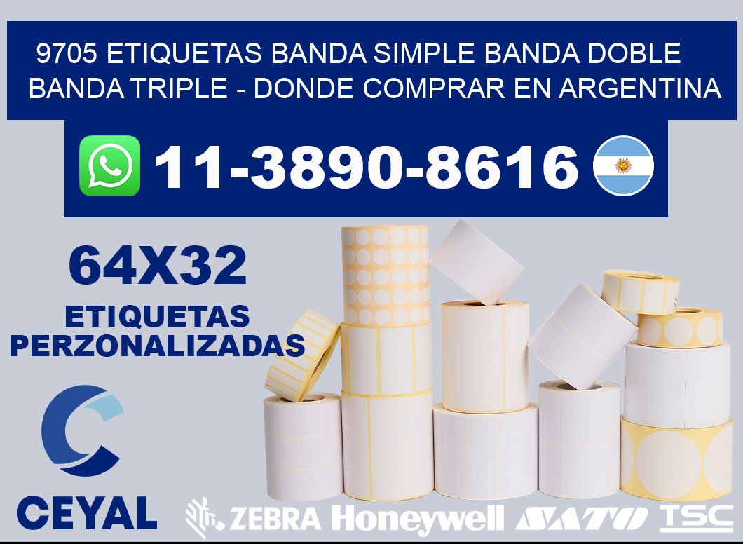 9705 etiquetas banda simple banda doble banda triple - Donde Comprar en Argentina