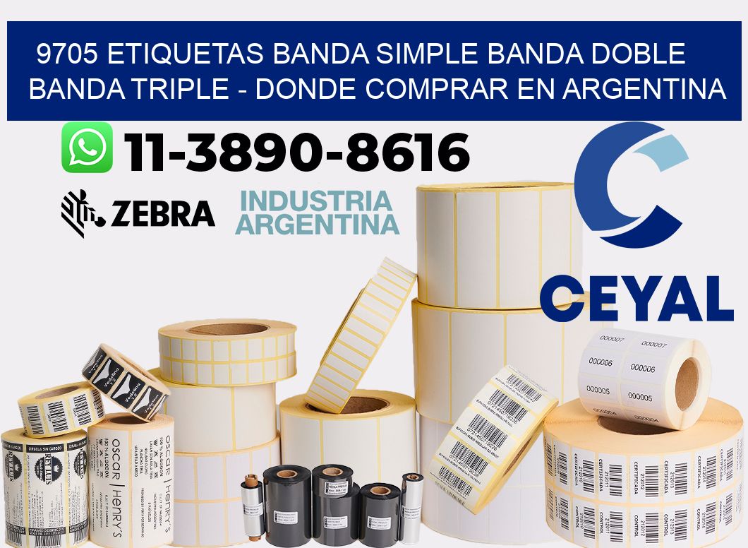 9705 etiquetas banda simple banda doble banda triple - Donde Comprar en Argentina