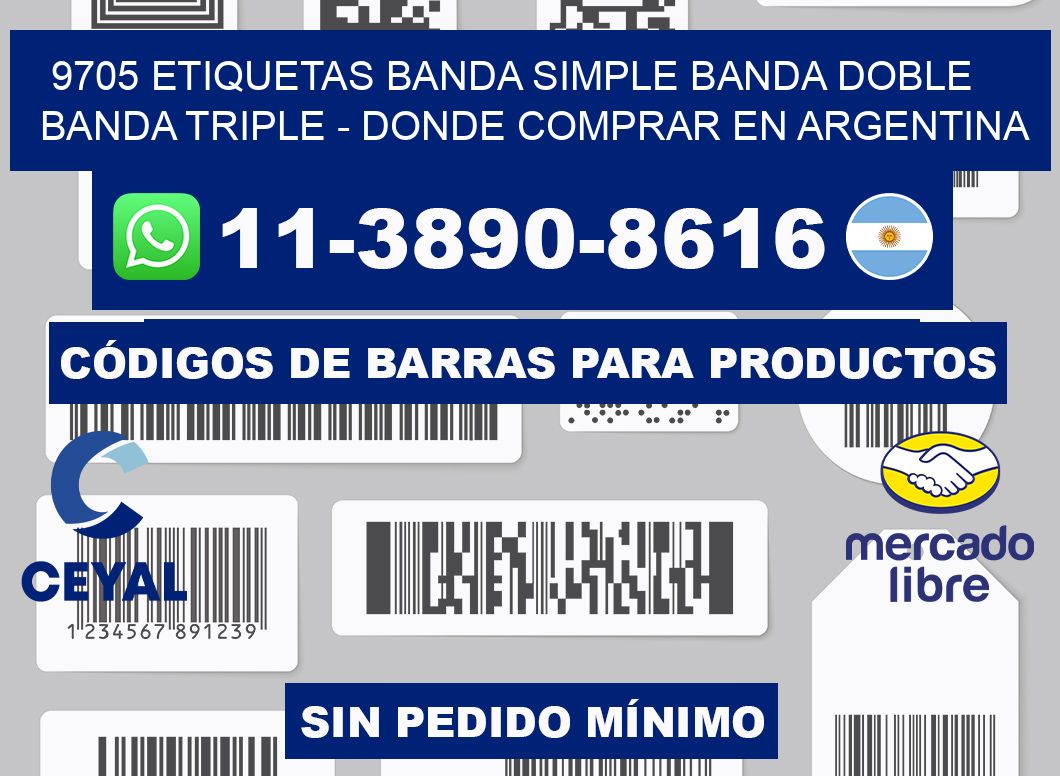 9705 etiquetas banda simple banda doble banda triple - Donde Comprar en Argentina