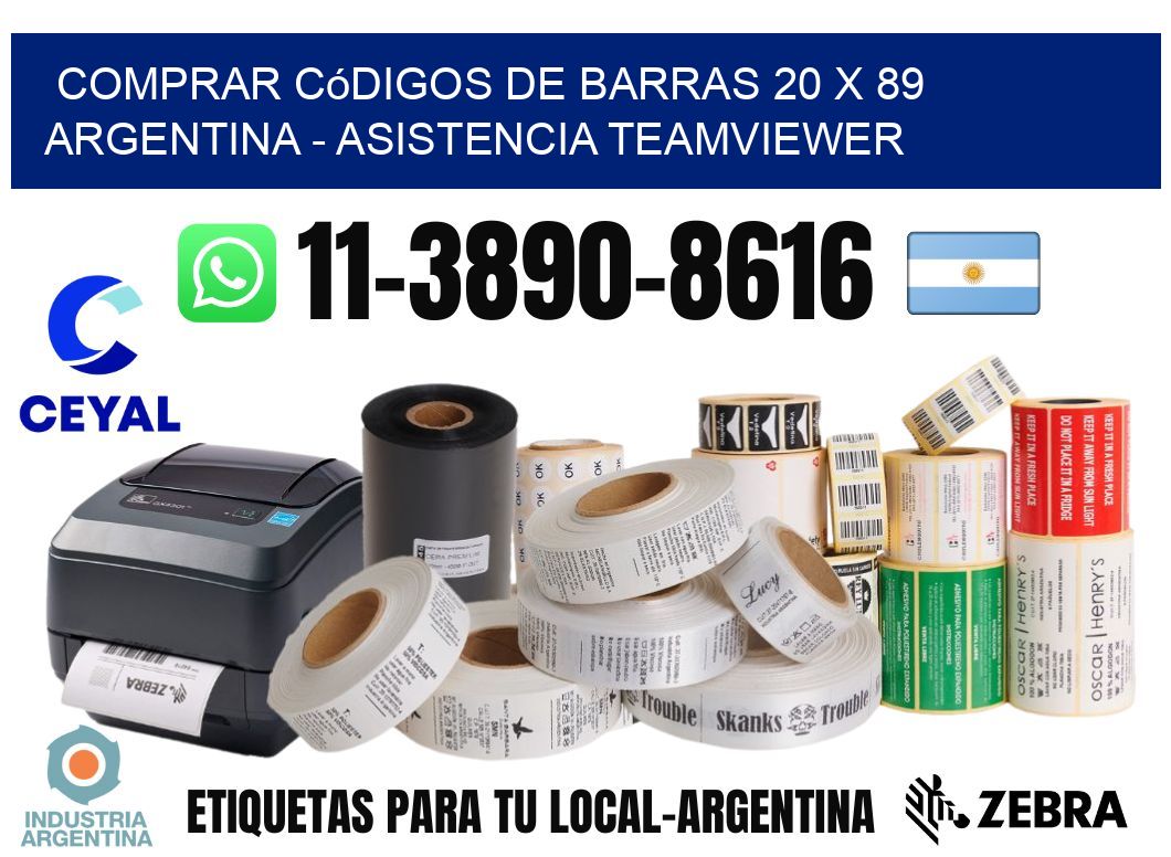 Comprar códigos de barras 20 x 89 argentina - asistencia teamviewer