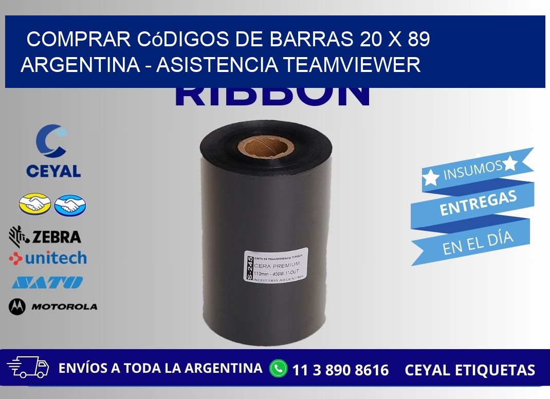 Comprar códigos de barras 20 x 89 argentina - asistencia teamviewer