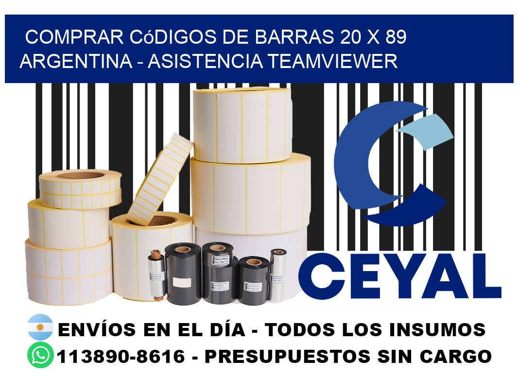 Comprar códigos de barras 20 x 89 argentina - asistencia teamviewer