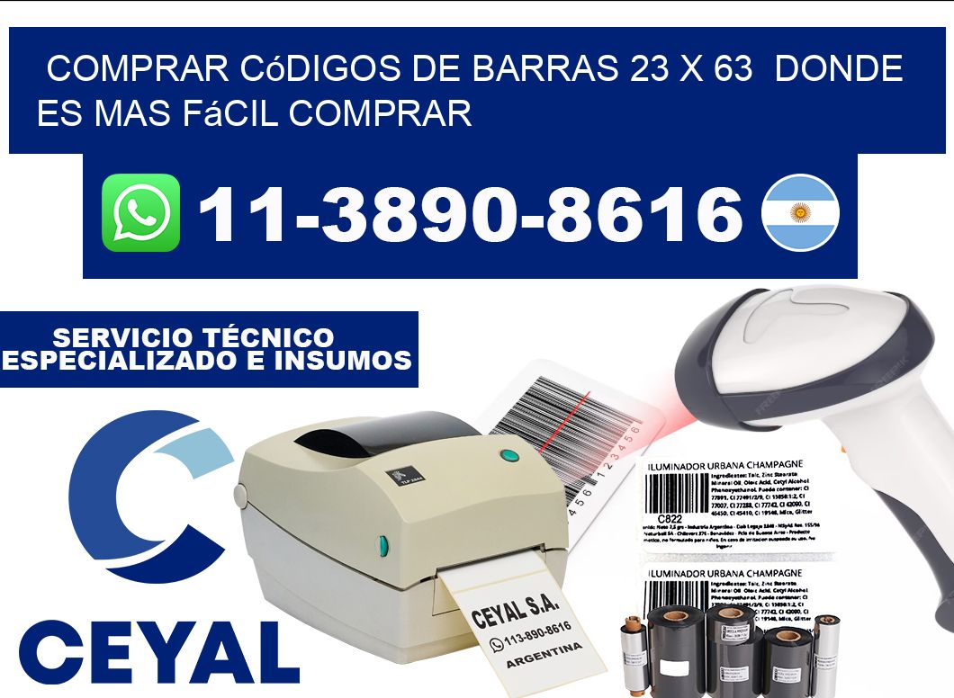 Comprar códigos de barras 23 x 63  Donde es mas fácil comprar