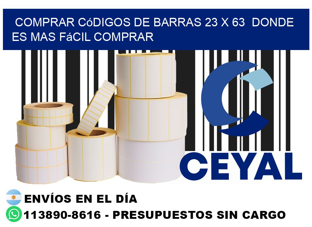 Comprar códigos de barras 23 x 63  Donde es mas fácil comprar