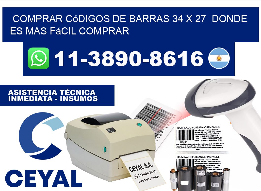 Comprar códigos de barras 34 x 27  Donde es mas fácil comprar