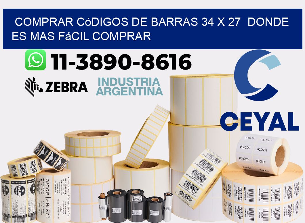 Comprar códigos de barras 34 x 27  Donde es mas fácil comprar