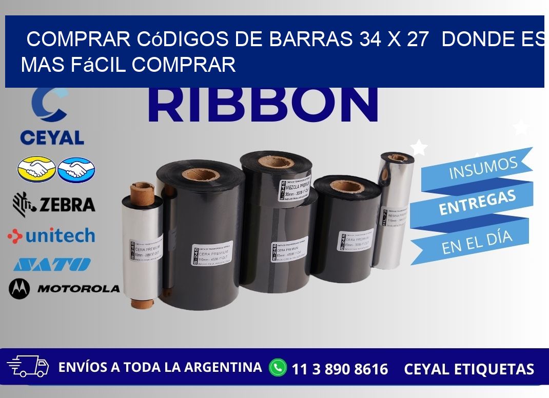 Comprar códigos de barras 34 x 27  Donde es mas fácil comprar