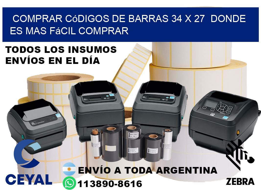 Comprar códigos de barras 34 x 27  Donde es mas fácil comprar