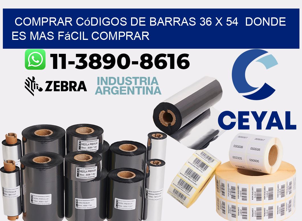 Comprar códigos de barras 36 x 54  Donde es mas fácil comprar