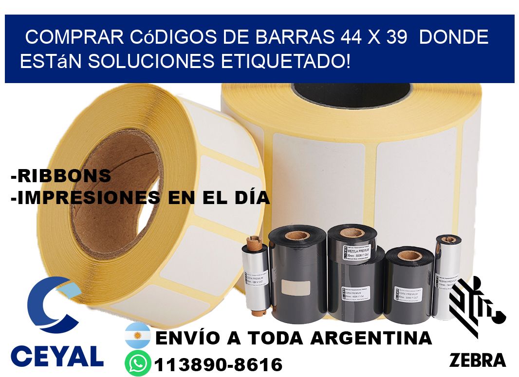 Comprar códigos de barras 44 x 39  donde están soluciones etiquetado!