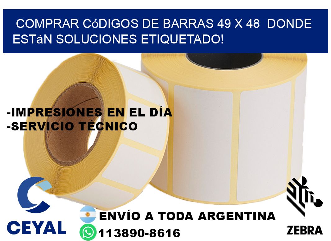 Comprar códigos de barras 49 x 48  donde están soluciones etiquetado!