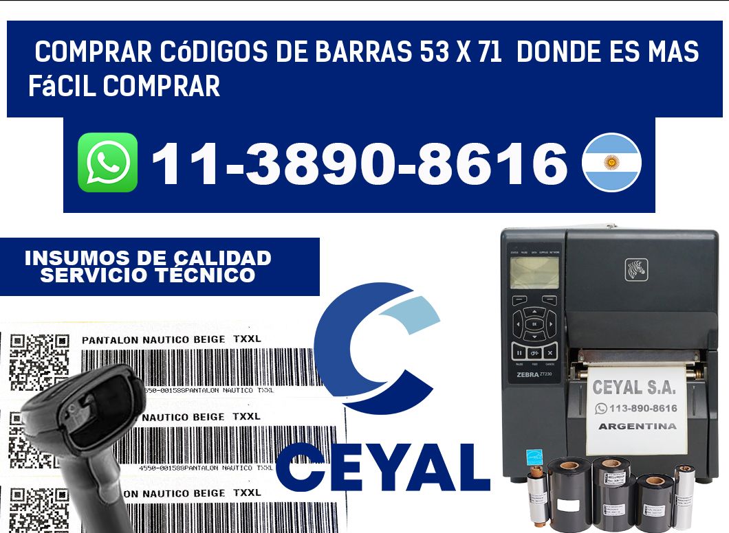 Comprar códigos de barras 53 x 71  Donde es mas fácil comprar