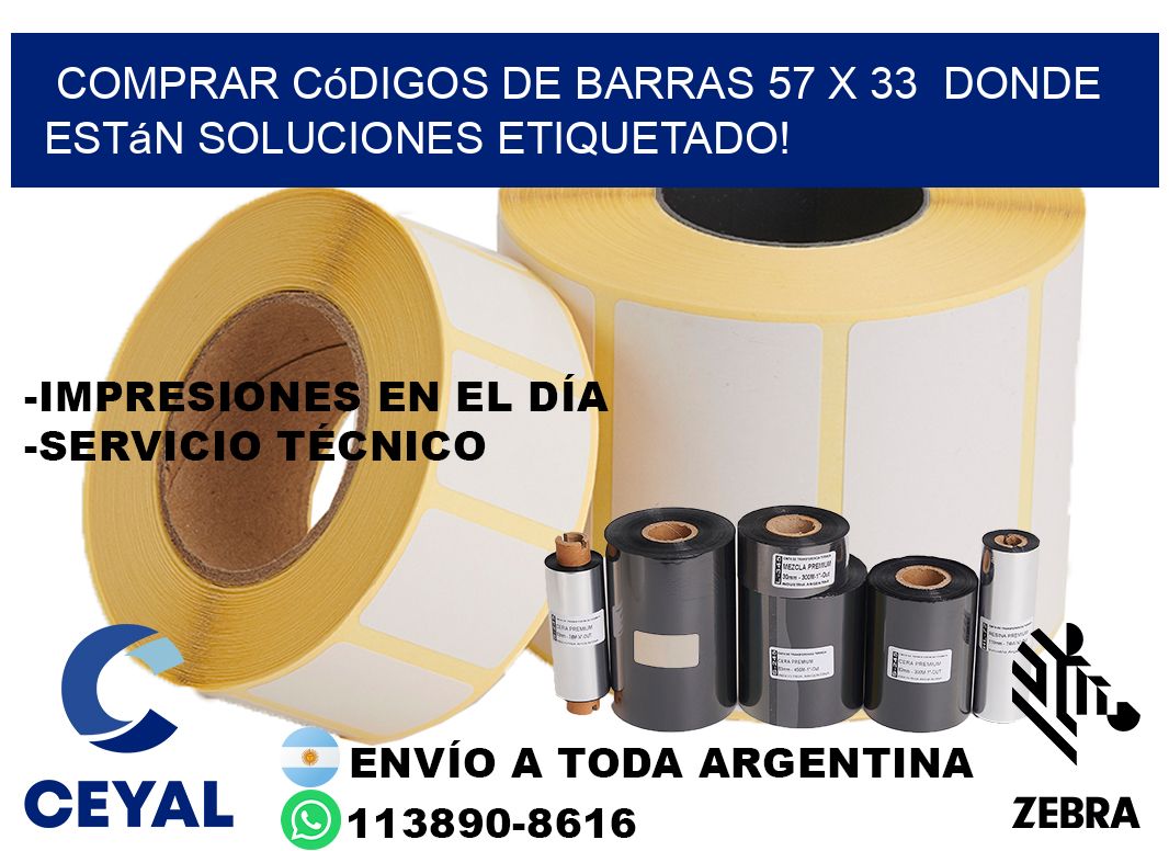 Comprar códigos de barras 57 x 33 donde están soluciones etiquetado!