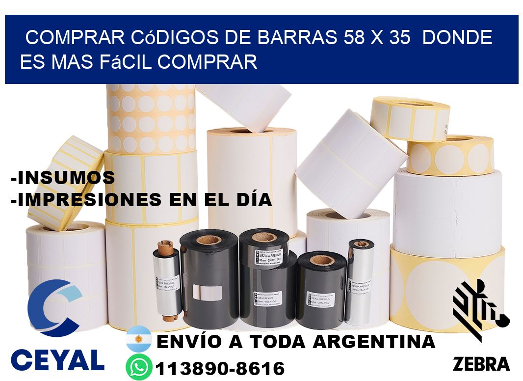 Comprar códigos de barras 58 x 35  Donde es mas fácil comprar