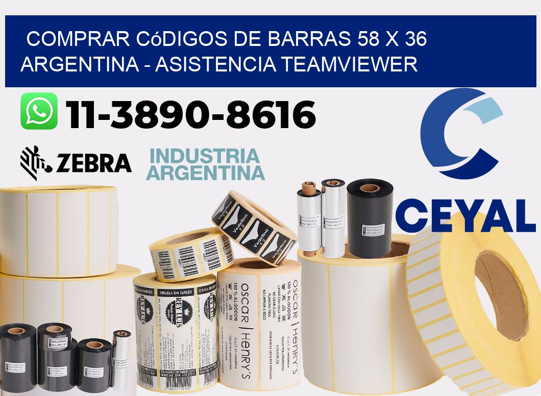 Comprar códigos de barras 58 x 36 argentina - asistencia teamviewer