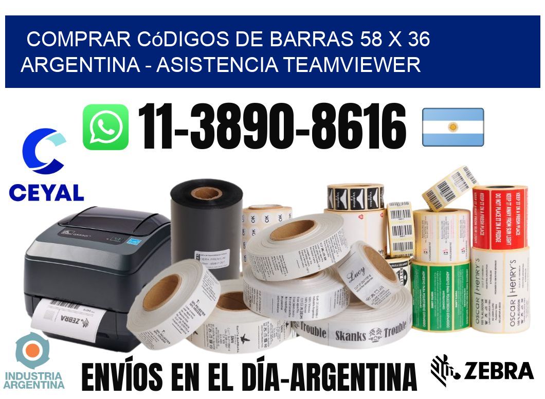 Comprar códigos de barras 58 x 36 argentina - asistencia teamviewer